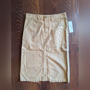 BDG New Women's Beige Tan Midi Skirt Slit S New 90s Y2K Spring Brunch